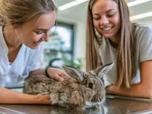 Kaninchen bei tierärztlicher Prophylaxe in Bad Friedrichshall
